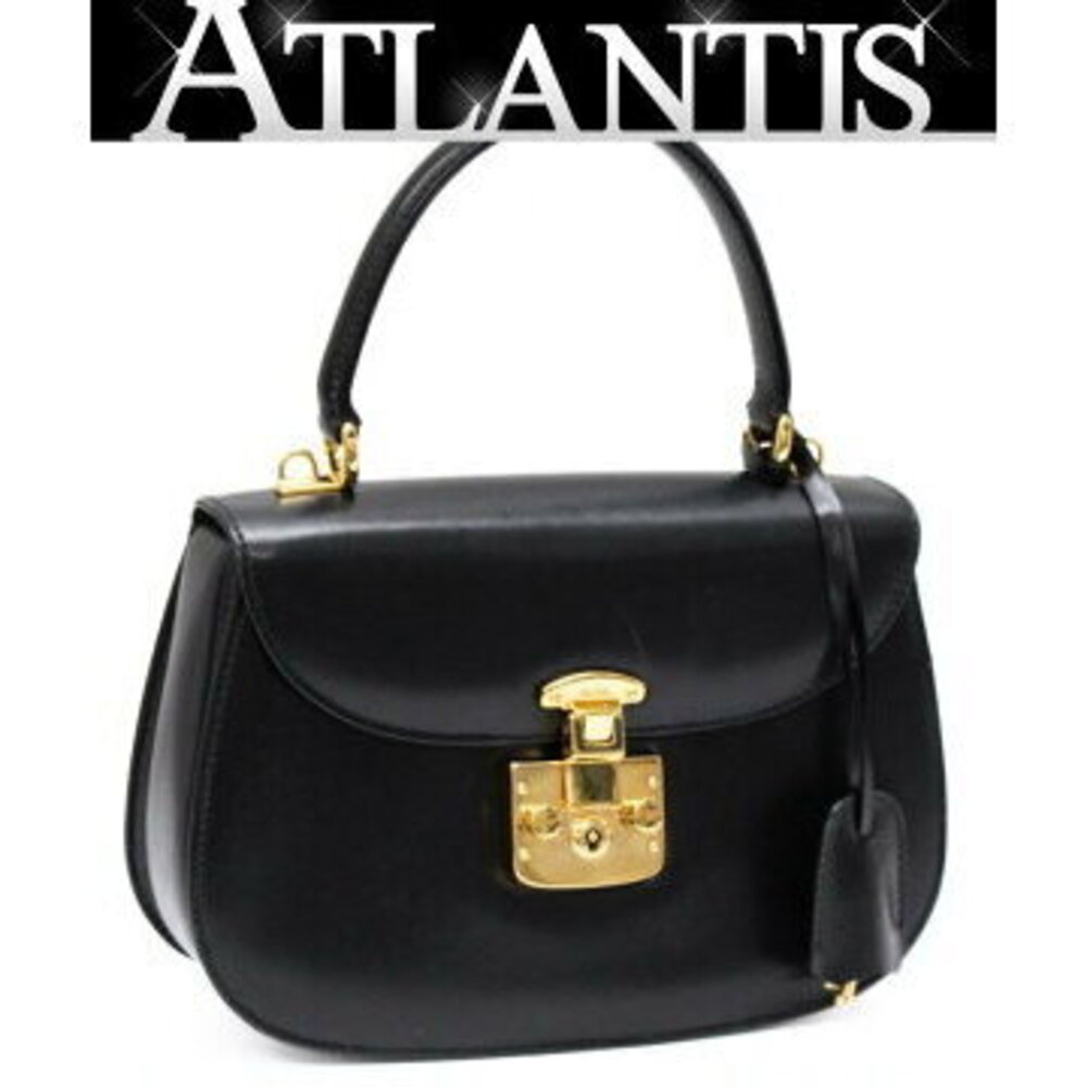 Gucci Lady Lock 2way Handbag Leather Black